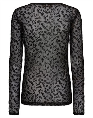 Mos Mosh - MMLoretta Mono Mesh Blouse - Black